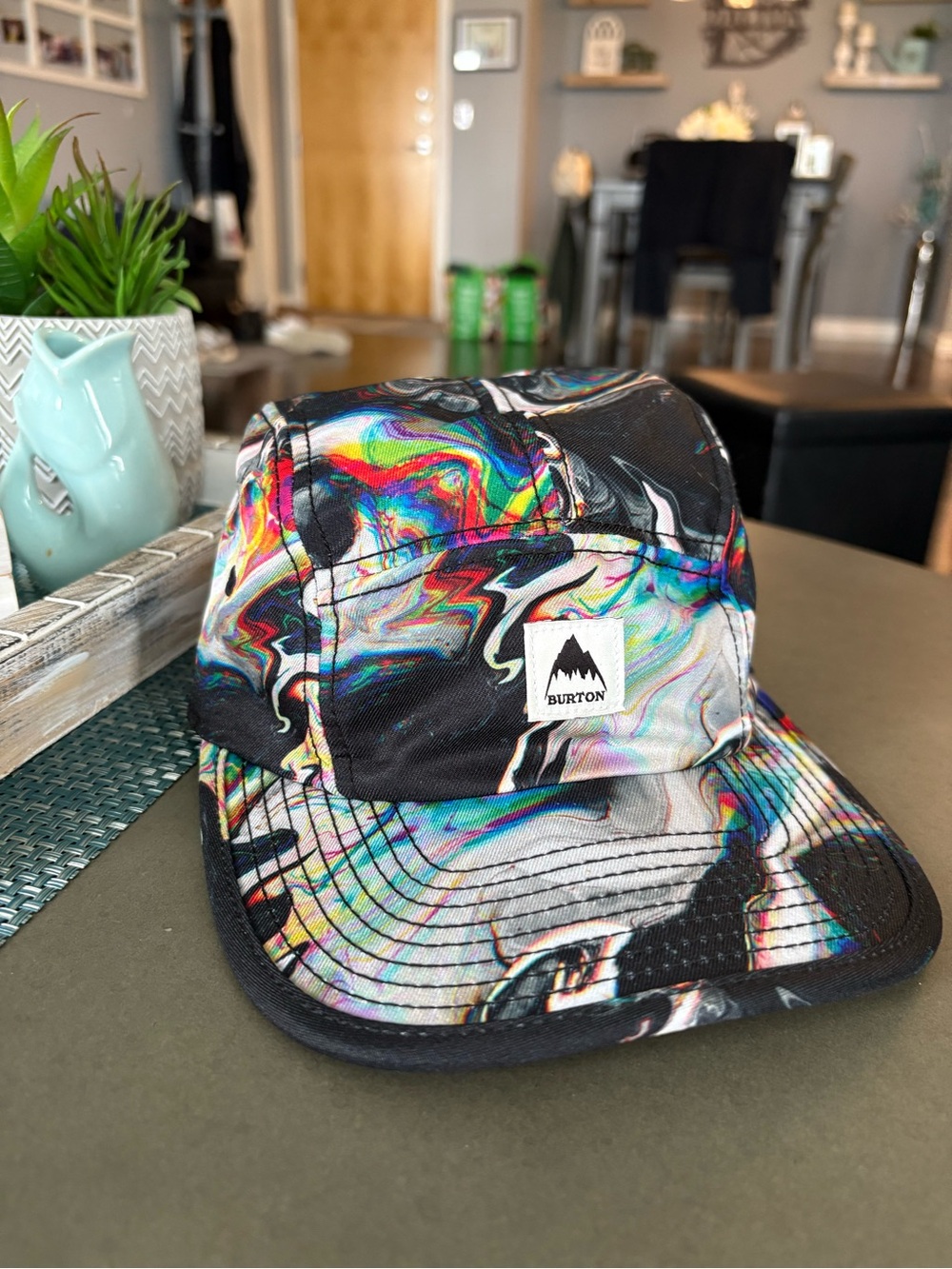 Burton Cordova Black Marbled Psychedelic Swirl 5-Panel Cap